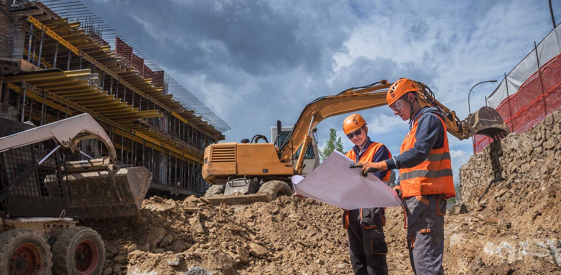 Construction workers on work site